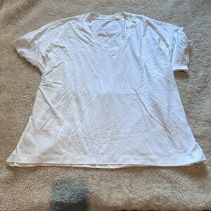Women's White V-Neck Top